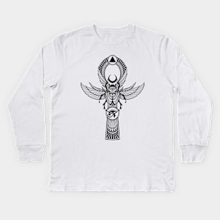 Egyptian Ankh with Scarab Kids Long Sleeve T-Shirt